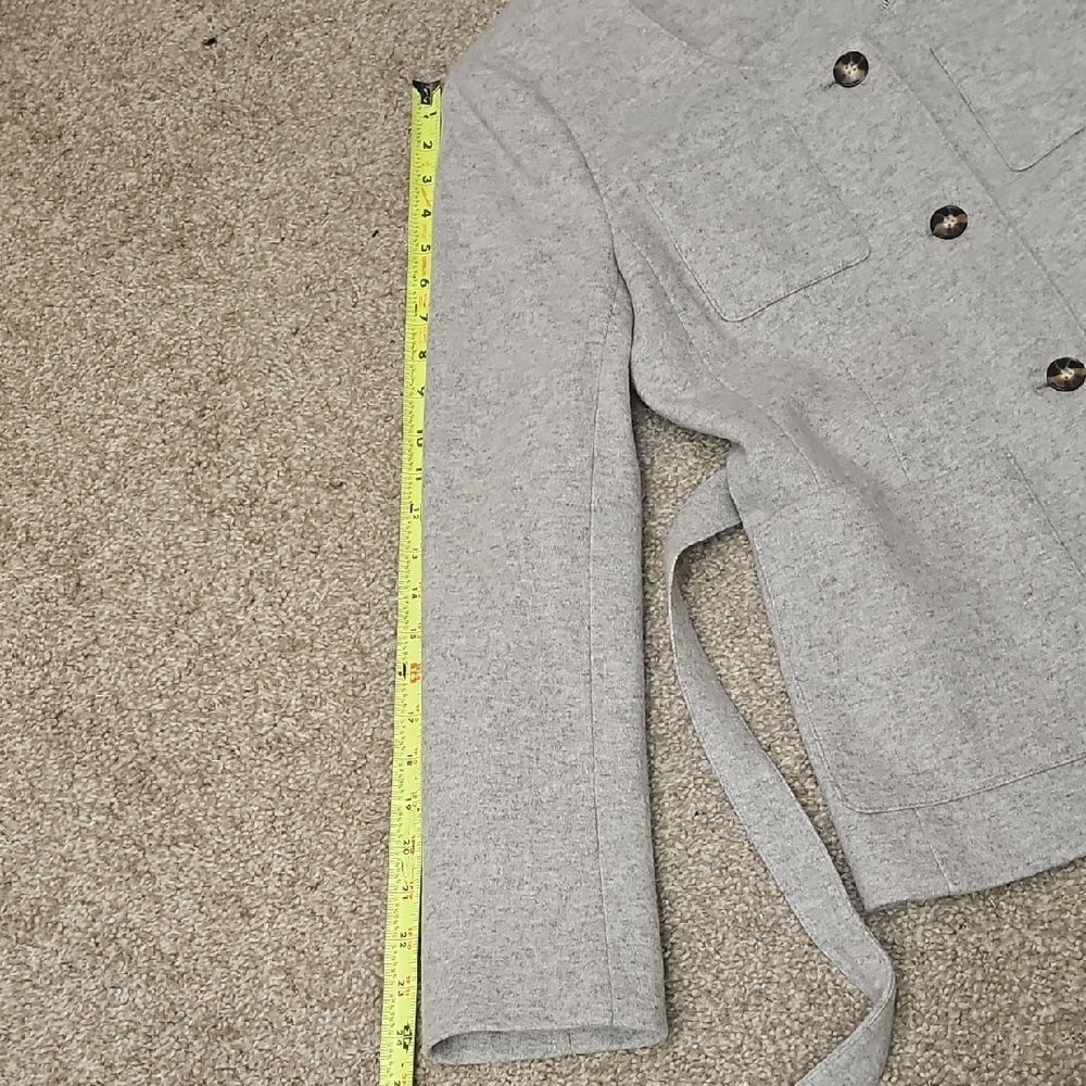 J. Crew Heather Gray Belted Jacket - Picture 9 of 12